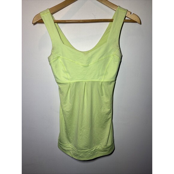 Lululemon Tame Me Camisole Tank Top Size 2 Lime Green Yellow - Picture 1 of 7